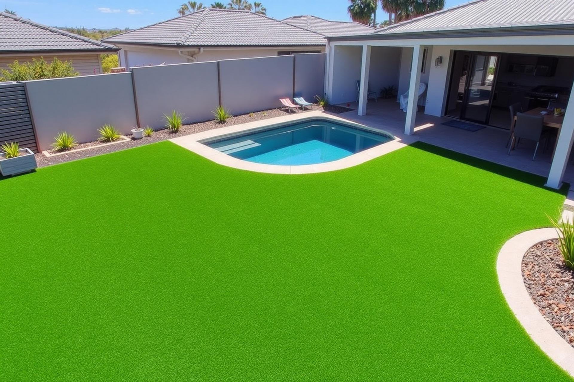 Premium artificial turf installation in Perth backyard